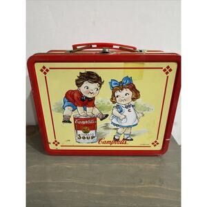 1998 CAMPBELL'S SOUP METAL LUNCHBOX WITH CAMPBELL'S SOUP KIDS ON FRONT & BACK